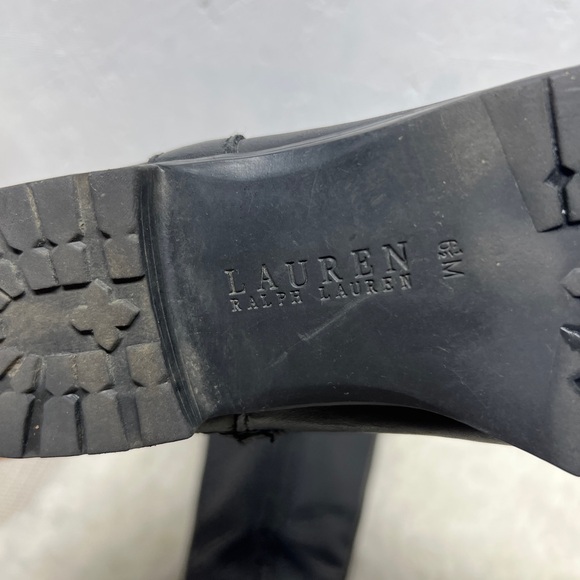 Ralph Lauren Sulita black Womens leather tall Boots Size 6.5B - Picture 6 of 10